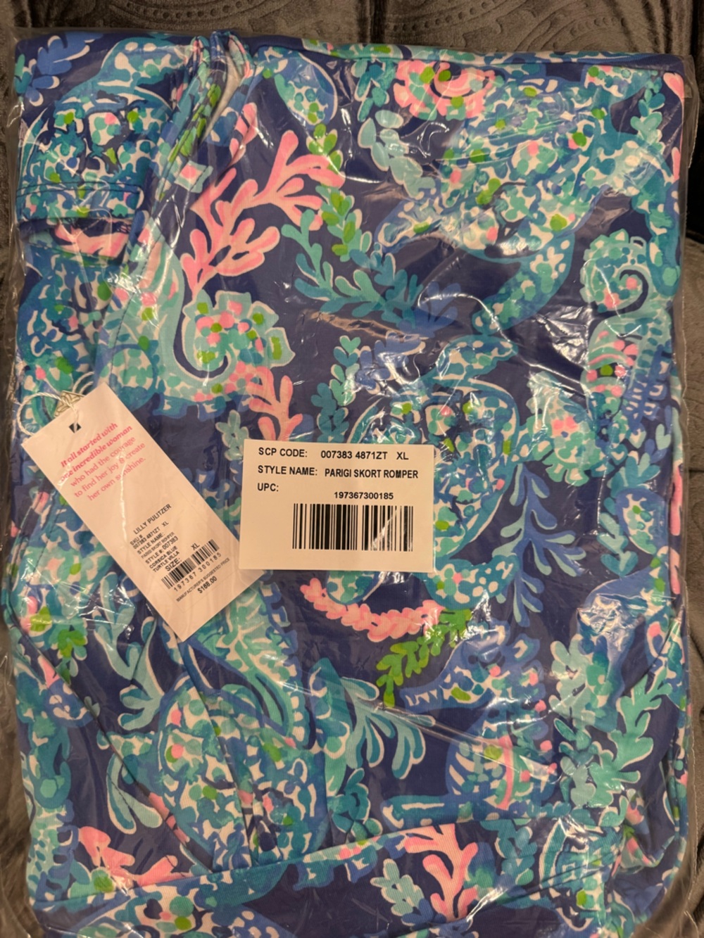 NWT Lilly Pulitzer XL Parigi Skort Romper “Corsica Blue Turtle Villa” - Picture 6 of 8